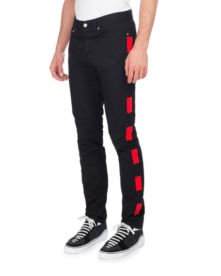 givenchy red dash stripe jeans|Men's Designer Denim .